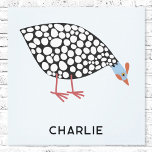 Guinea Fowl Bird Personalized Canvas Print<br><div class="desc">A cute and quirky Guinea hen for farmers,  bird lovers and anyone else!  Original art by Nic Squirrell. Change the name or text to personalize, </div>