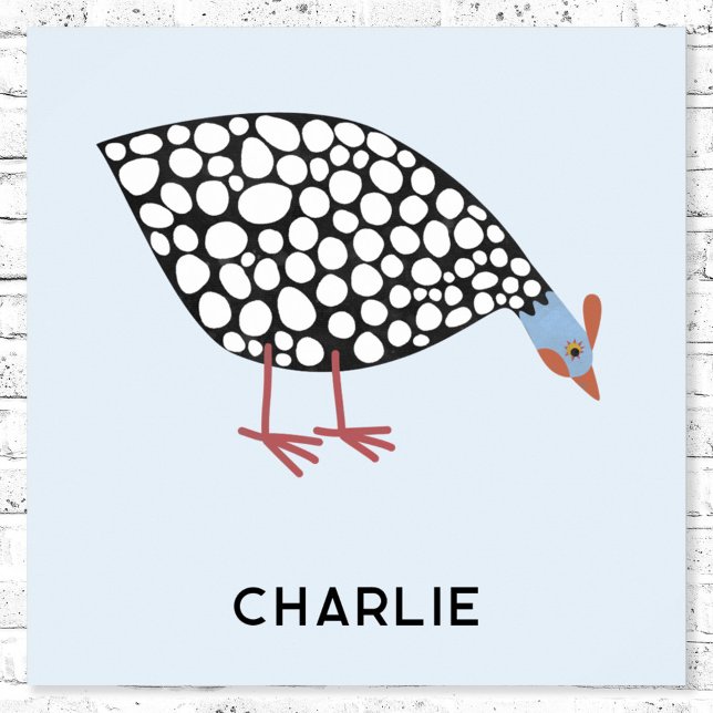 Guinea Fowl Bird Personalized Poster (Guinea Fowl personalized name fun poster)