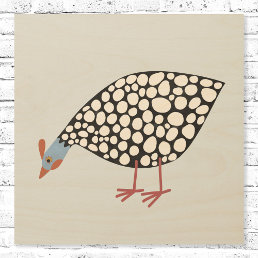 Guinea Fowl Bird Wood Wall Art