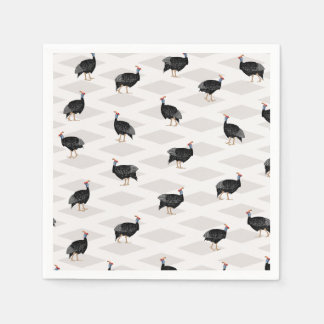Guinea fowl birds napkins