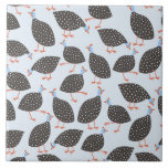 Guinea Fowl Blue Pattern Ceramic Tile<br><div class="desc">A flock of little Guinea hens marching about in this fun blue pattern to make you smile.</div>