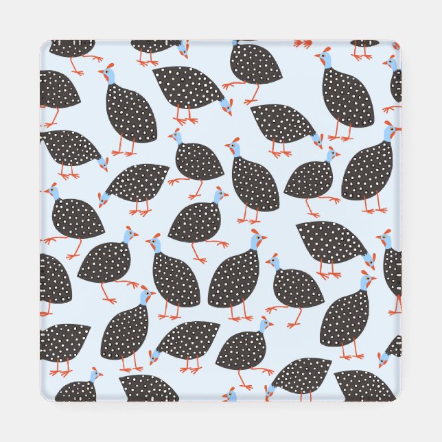 Guinea Fowl Blue Pattern Coaster Set (Single)