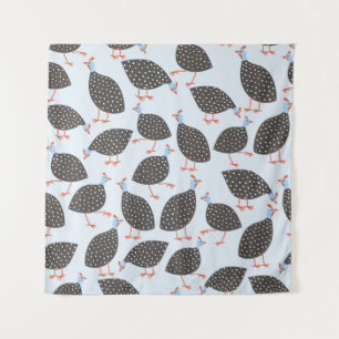 Guinea Fowl Blue Pattern Tapestry