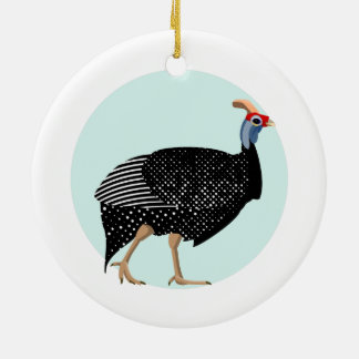 Guinea fowl ceramic ornament