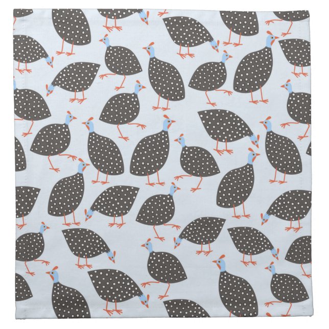 Guinea Fowl Cute Bird Pattern Cloth Napkin (Front)
