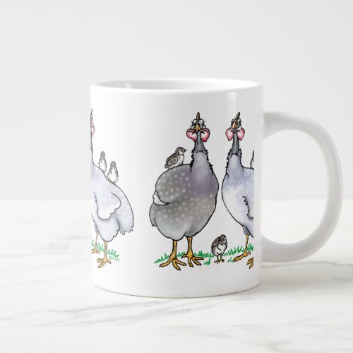 Guinea Fowl Family Giant Coffee Mug
