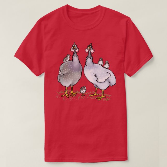 Guinea fowl Family  T-Shirt (Design Front)
