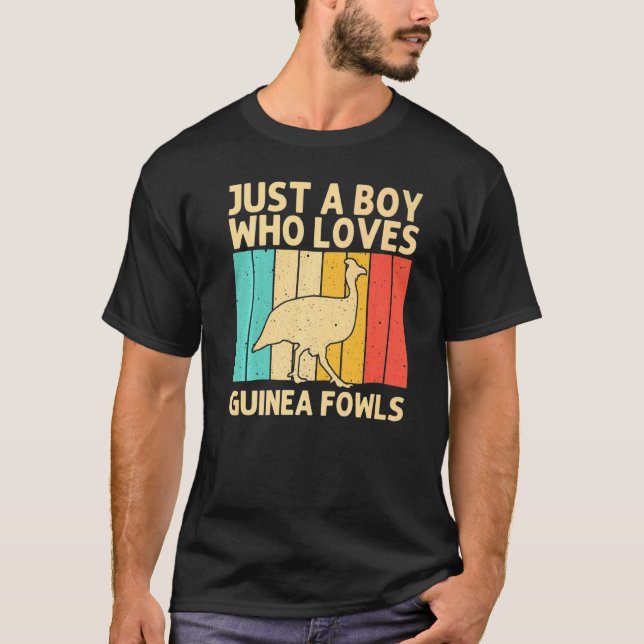 Guinea Fowl For Boys Kids Bird  Chicken Farm T-Shirt (Front)