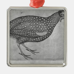 Guinea Fowl, from the The Vallardi Album Metal Ornament