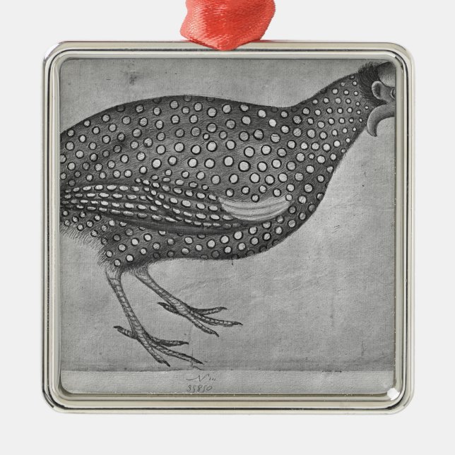 Guinea Fowl, from the The Vallardi Album Metal Ornament (Front)
