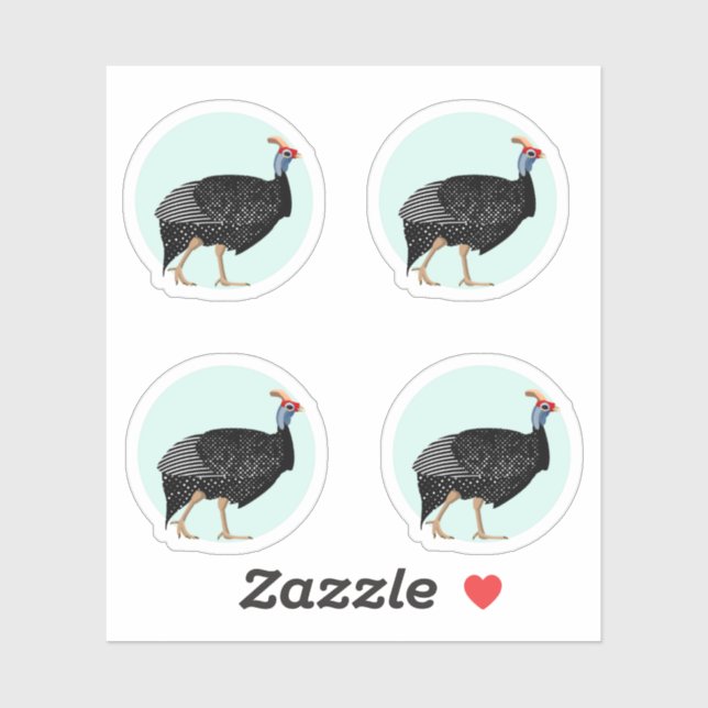 Guinea fowl illustration sticker (Sheet)
