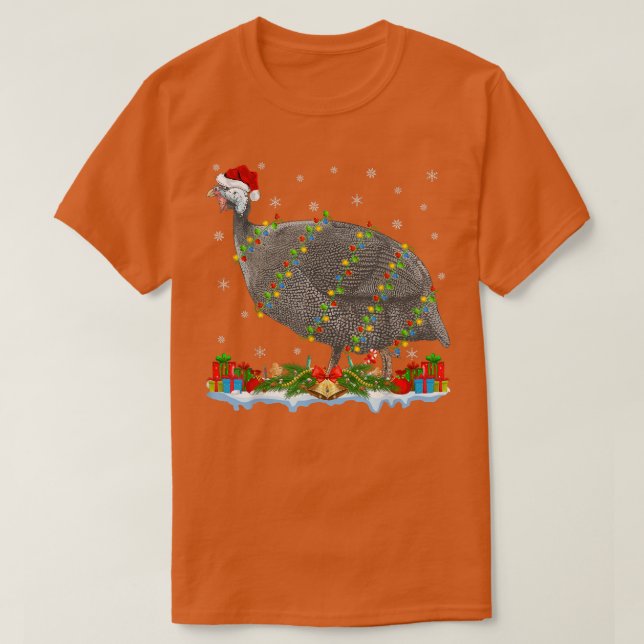Guinea Fowl Lover Matching Santa Hat Guinea Fowl C T-Shirt (Design Front)