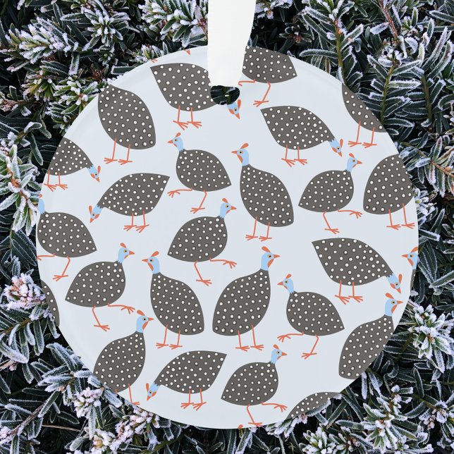 Guinea Fowl Ornament (Fun guineafowl Christmas ornament)
