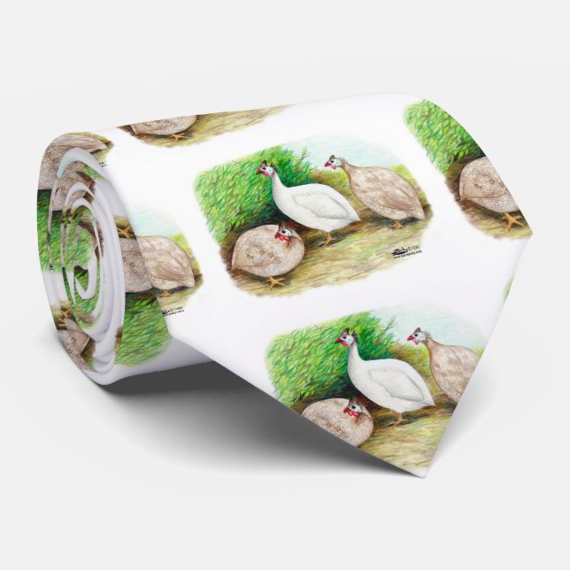 Guinea Fowl Outside Neck Tie (Rolled)