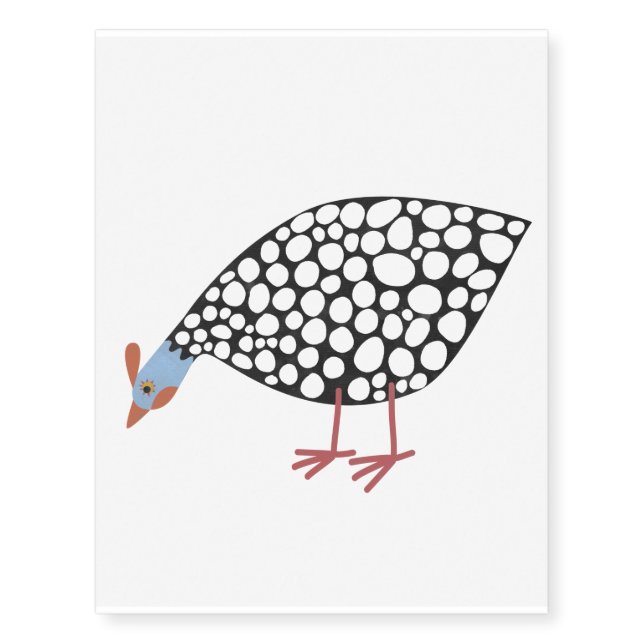 Guinea Fowl Temporary Tattoos (Front)