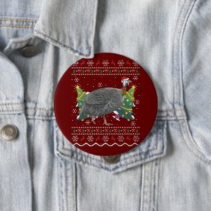 Guinea Fowl Xmas Gift Ugly Guinea Fowl Bird Christ Button