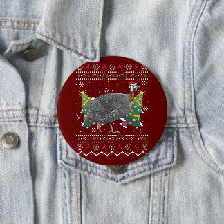 Guinea Fowl Xmas Gift Ugly Guinea Fowl Bird Christ Button