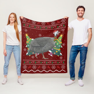Guinea Fowl Xmas Gift Ugly Guinea Fowl Bird Christ Fleece Blanket