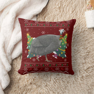 Guinea Fowl Xmas Gift Ugly Guinea Fowl Bird Christ Throw Pillow