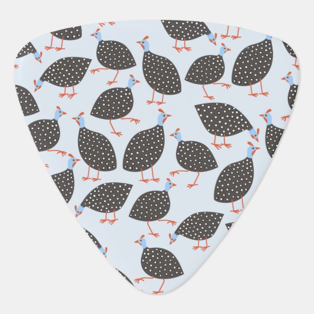 Guinea Hen Bird Guitar Pick (Front)