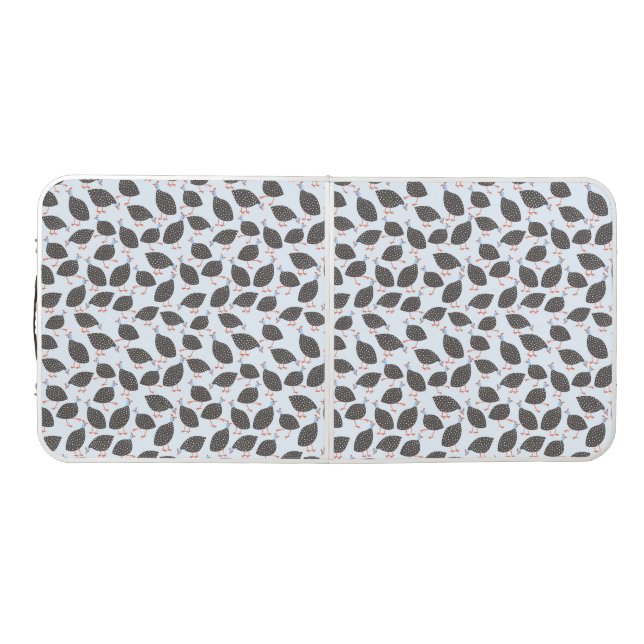 Guinea Hen Bird Pattern Beer Pong Table (Top)