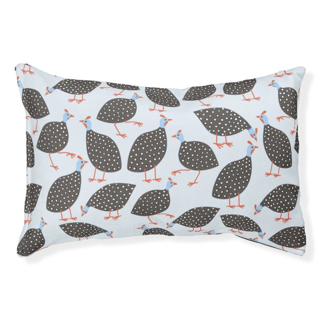 Guinea Hen Bird Pattern Pet Bed (Front)