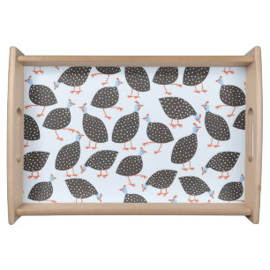Guinea Hen Bird Pattern Serving Tray