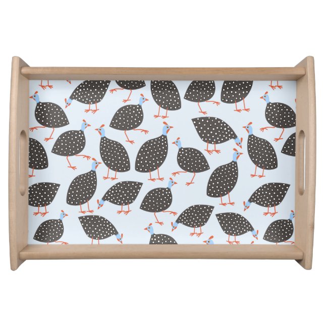 Guinea Hen Bird Pattern Serving Tray (Front)