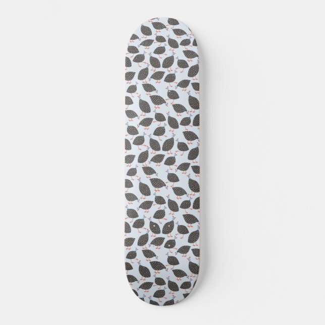 Guinea Hen Bird Pattern Skateboard (Front)