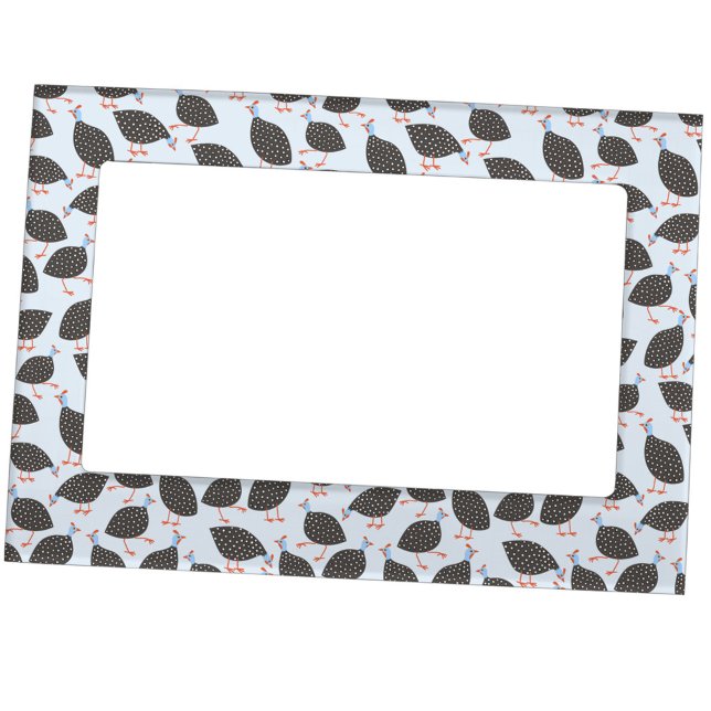 Guinea Hen Magnetic Frame (Fun Guineafowl or Guinea Hen bird pattern magnetic frame)