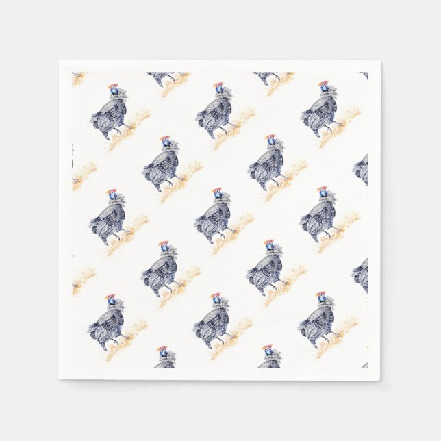 Guinea hen paper napkins (Front)