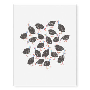 Guinea Hen Temporary Tattoos
