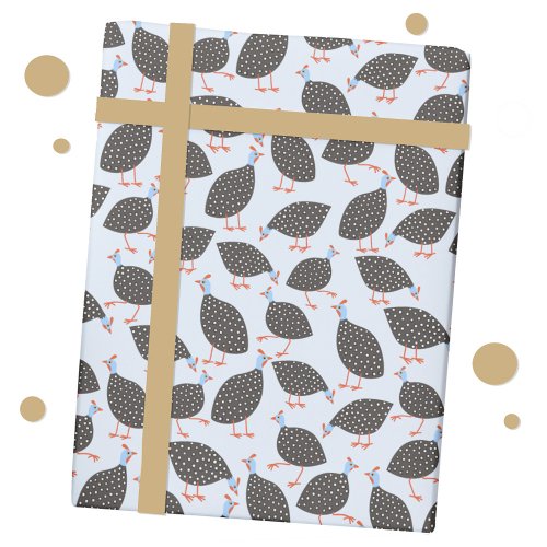 Guinea Hens Bird Pattern Wrapping Paper