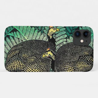 Guinea Hens kasamatsu shiro bird leaf japanese art Case-Mate iPhone Case
