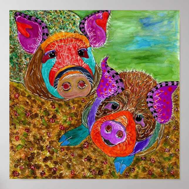 Guinea Hog Poster 12" x 12" (Front)