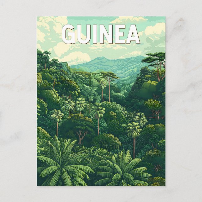 Guinea Illustration Travel Art Vintage Postcard (Front)