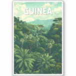 Guinea Illustration Travel Art Vintage Sticker