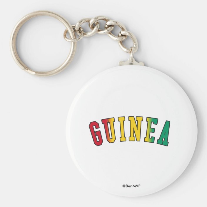 Guinea in National Flag Colors Keychain