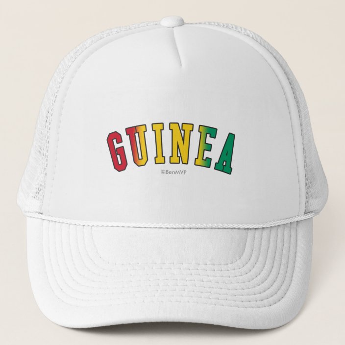 Guinea in National Flag Colors Mesh Hat