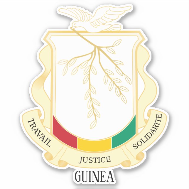Guinea National Coat Of Arms Patriotic Sticker (Front)
