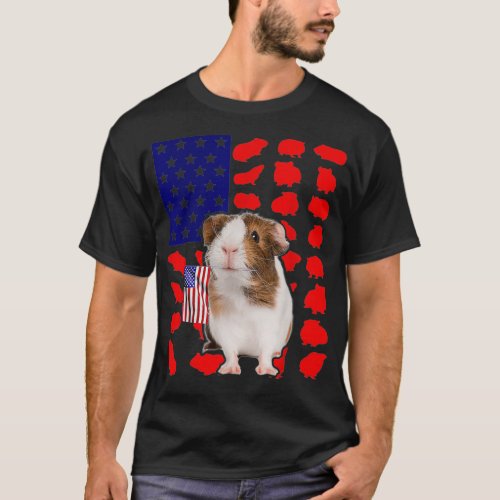 Guinea Pig American Flag 4th Of July Lover USA Pat T_Shirt