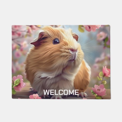 Guinea Pig Amidst Spring Blossoms Doormat