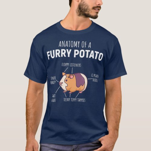 Guinea Pig Anatomy Of A Furry Potato Rodent T_Shirt