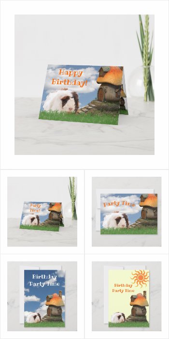 Guinea Pig and Mushroom House Child's Birthday