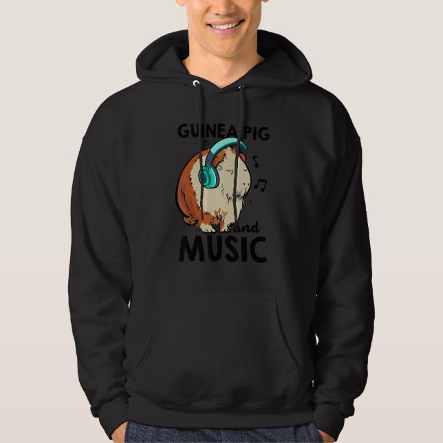 Guinea Pig And Music Animal Lover Pet Owner Guine  Hoodie (Front)