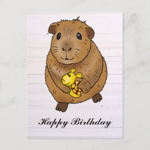 Guinea pig and snail holiday postcard