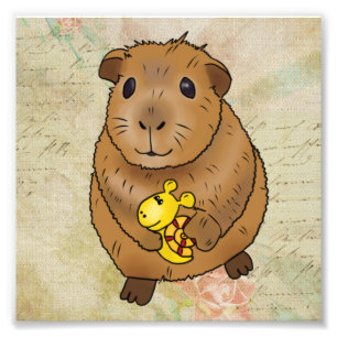 Guinea pig and snail photo print