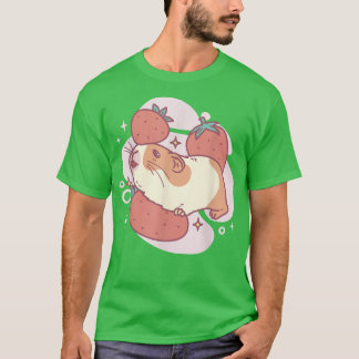 Guinea Pig And Strawberries Strawberry Rodent Pet  T-Shirt
