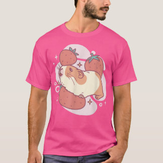 Guinea Pig And Strawberries Strawberry Rodent Pet  T-Shirt