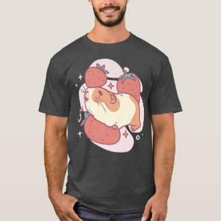 Guinea Pig And Strawberries Strawberry Rodent Pet  T-Shirt